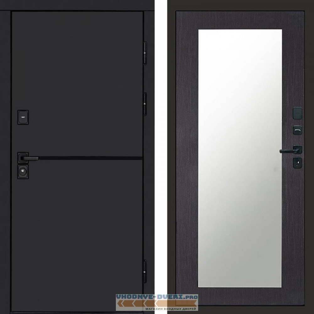 Входная дверь Тренд black Зеркало триумф венге