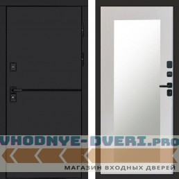 Входная дверь Тренд black Зеркало триумф лиственница