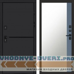 Входная дверь Тренд black Зеркало фацет grey софт