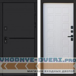 Входная дверь Тренд black Престиж белое дерево