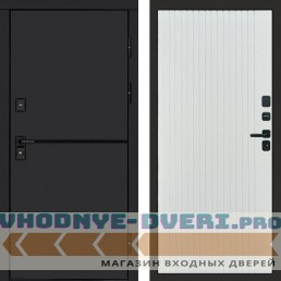 Входная дверь Тренд black Flat белый софт