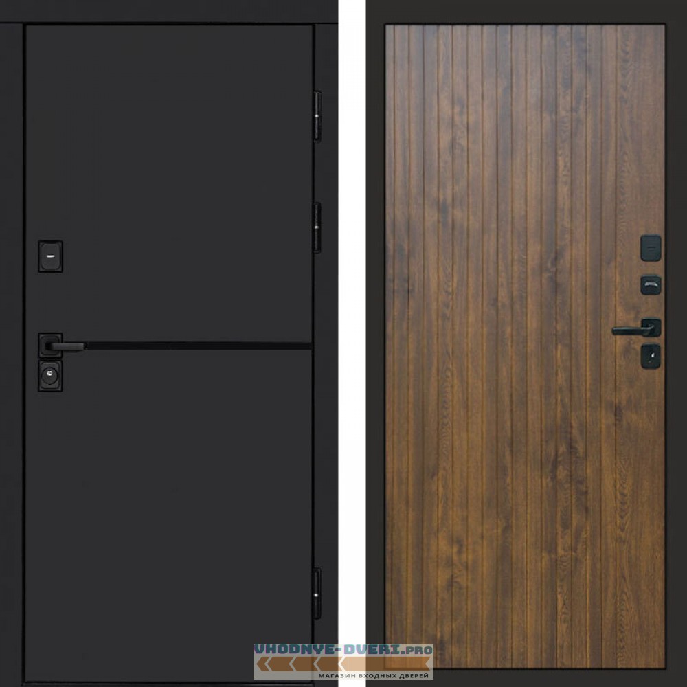 Входная дверь Тренд black Flat дуб