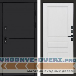 Входная дверь Тренд black Классика белое дерево