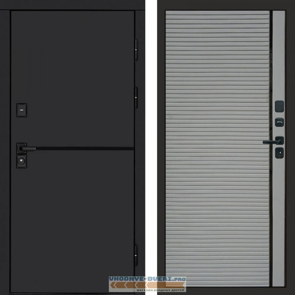 Входная дверь Тренд black Porte grey софт