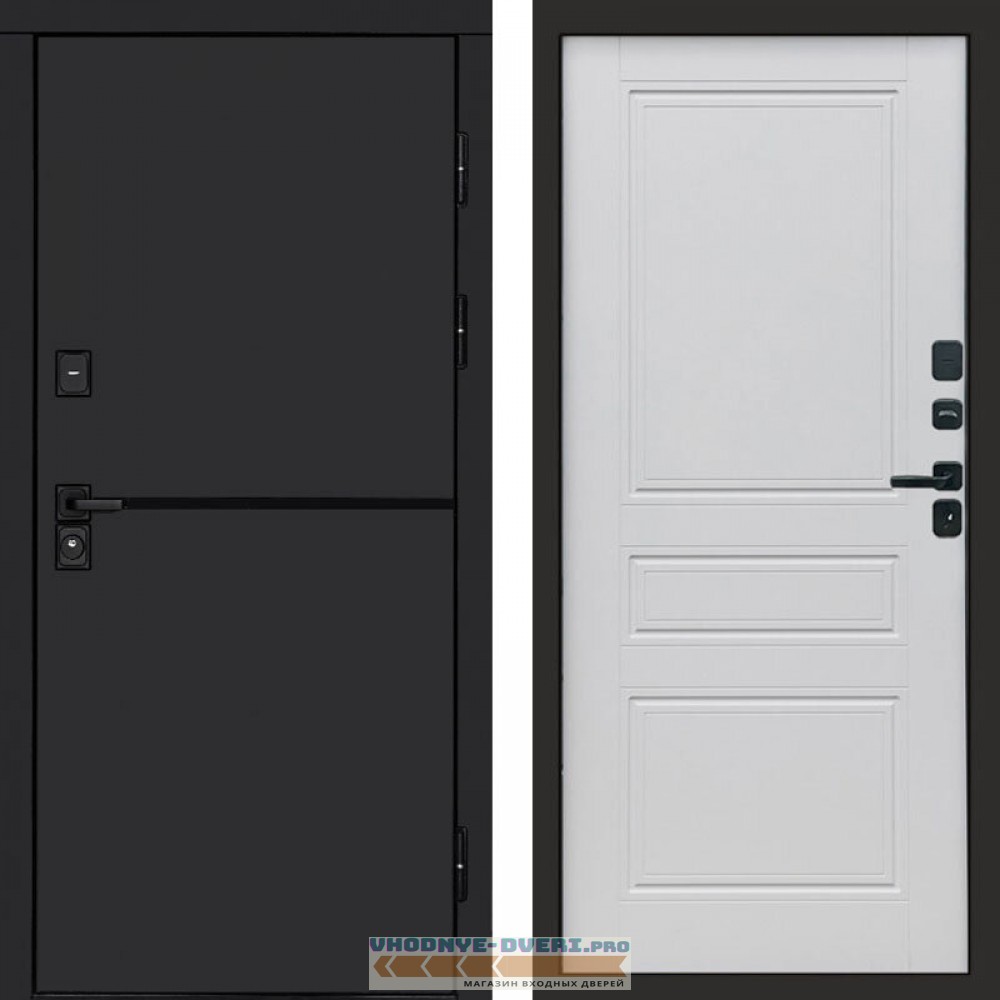 Входная дверь Тренд black Классика белый матовый