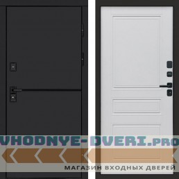 Входная дверь Тренд black Классика белый матовый