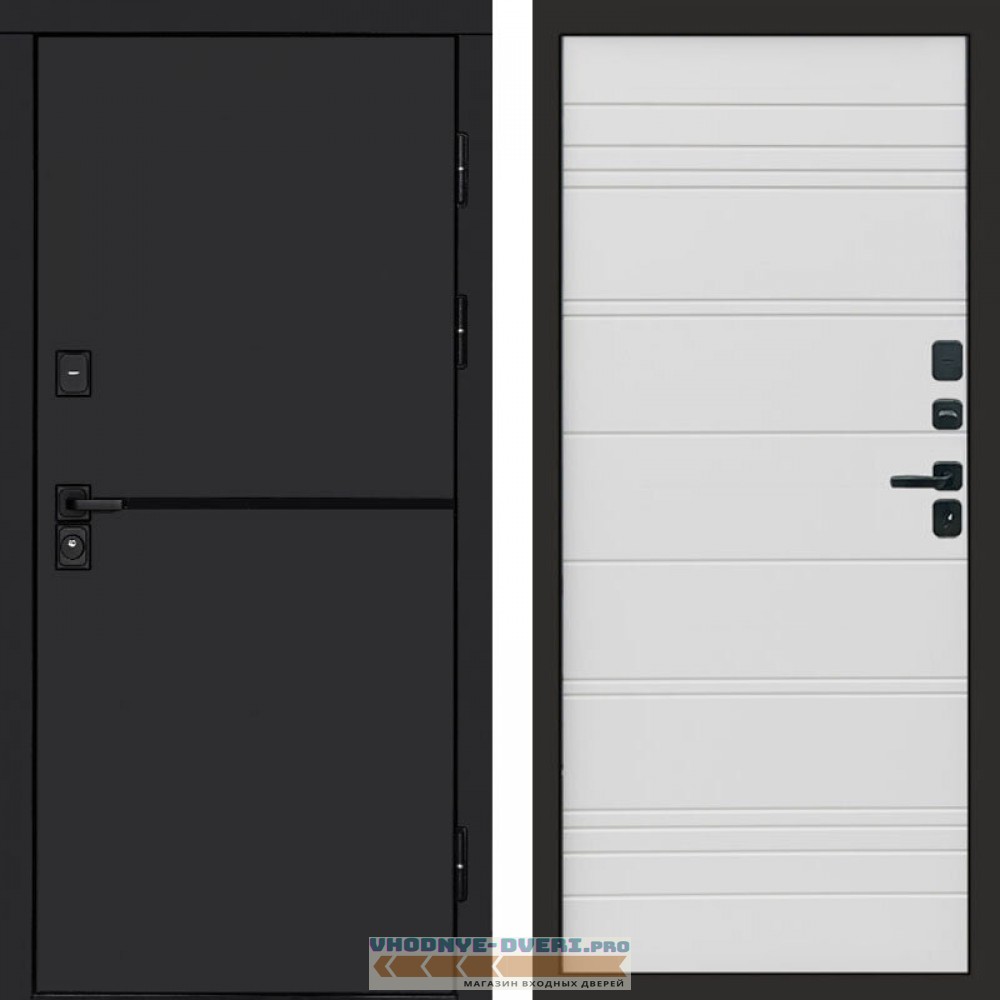 Входная дверь Тренд black White line