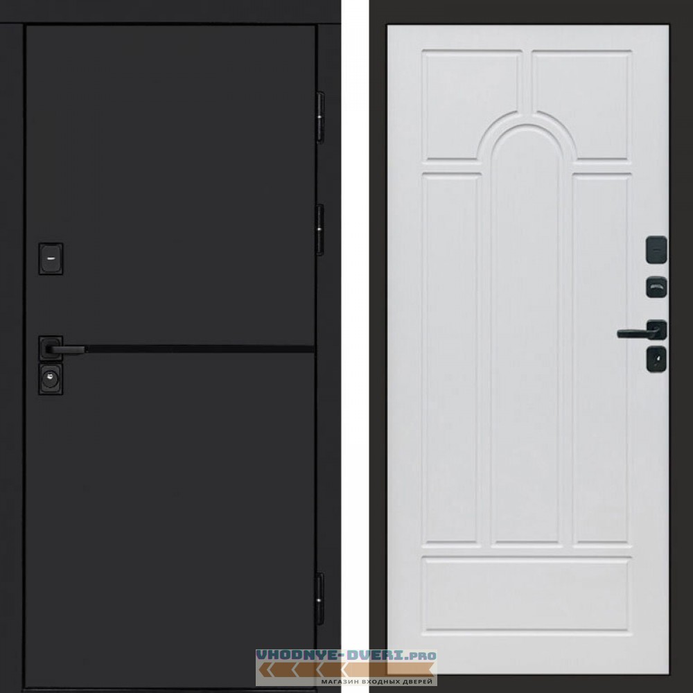 Входная дверь Тренд black Арка белое дерево