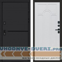 Входная дверь Тренд black Арка белое дерево