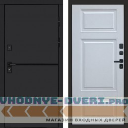 Входная дверь Тренд black Лион белый софт