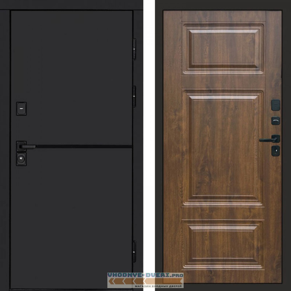 Входная дверь Тренд black Лион дуб
