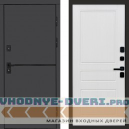 Входная дверь Тренд Графит Классика белое дерево
