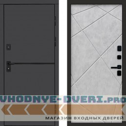 Входная дверь Тренд Графит Лучи бетон светлый
