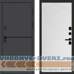 Входная дверь Тренд Графит Лучи белый