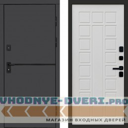 Входная дверь Тренд Графит Престиж белый матовый
