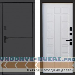 Входная дверь Тренд Графит Престиж Белое дерево