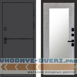 Входная дверь Тренд Графит Зеркало триумф бетон светлый