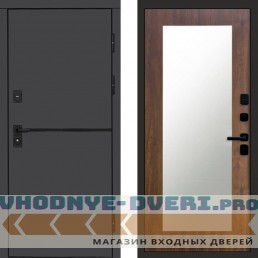 Входная дверь Тренд Графит Зеркало триумф дуб