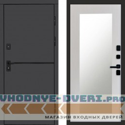 Входная дверь Тренд Графит Зеркало Триумф лиственница белая