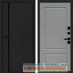 Дверь входная Termo Door Урбан Black Марсель Grey софт