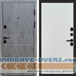 Дверь Termo Door Вертикаль Бетон Flat Белый софт