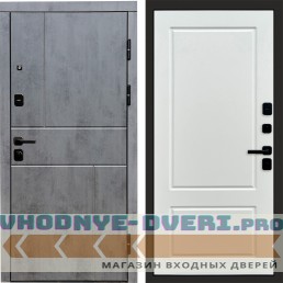 Дверь входная Termo Door Вертикаль Бетон Марсель Белый софт