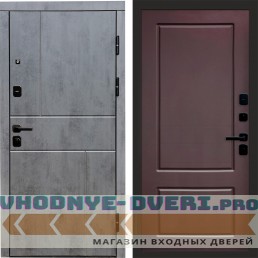 Дверь входная Termo Door Вертикаль Бетон Марсель Шоколад