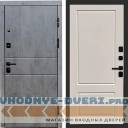 Дверь входная Termo Door Вертикаль Бетон Марсель Слоновая кость