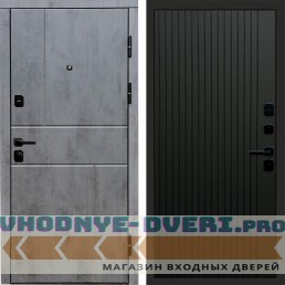 Termo Door Вертикаль Бетон Flat Черный кварц