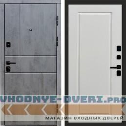 Входная дверь Termo Door Вертикаль Бетон Гранд Слоновая кость