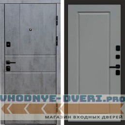 Входная дверь Вертикаль Бетон Гранд Grey софт