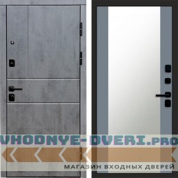 Входная дверь Вертикаль Бетон Зеркало 27 Grey Софт