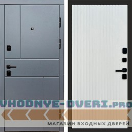 Дверь Termo Door Вертикаль Grey Flat Белый софт
