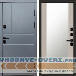 Дверь Termo Door Вертикаль Grey Зеркало 27 Слоновая кость
