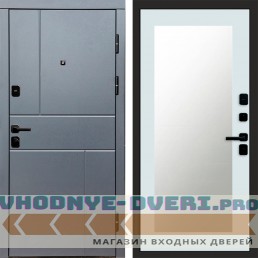 Дверь Termo Door Вертикаль Grey Зеркало Триумф Белый софт