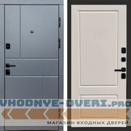 Дверь входная Termo Door Вертикаль Grey Марсель Слоновая кость