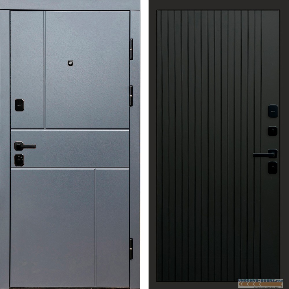 Termo Door Вертикаль Grey Flat Черный кварц