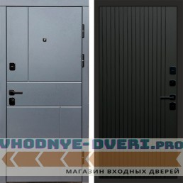 Termo Door Вертикаль Grey Flat Черный кварц