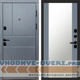 Входная дверь Вертикаль Grey Зеркало 27 Grey Софт