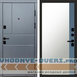 Входная дверь Вертикаль Grey Зеркало фацет Grey софт