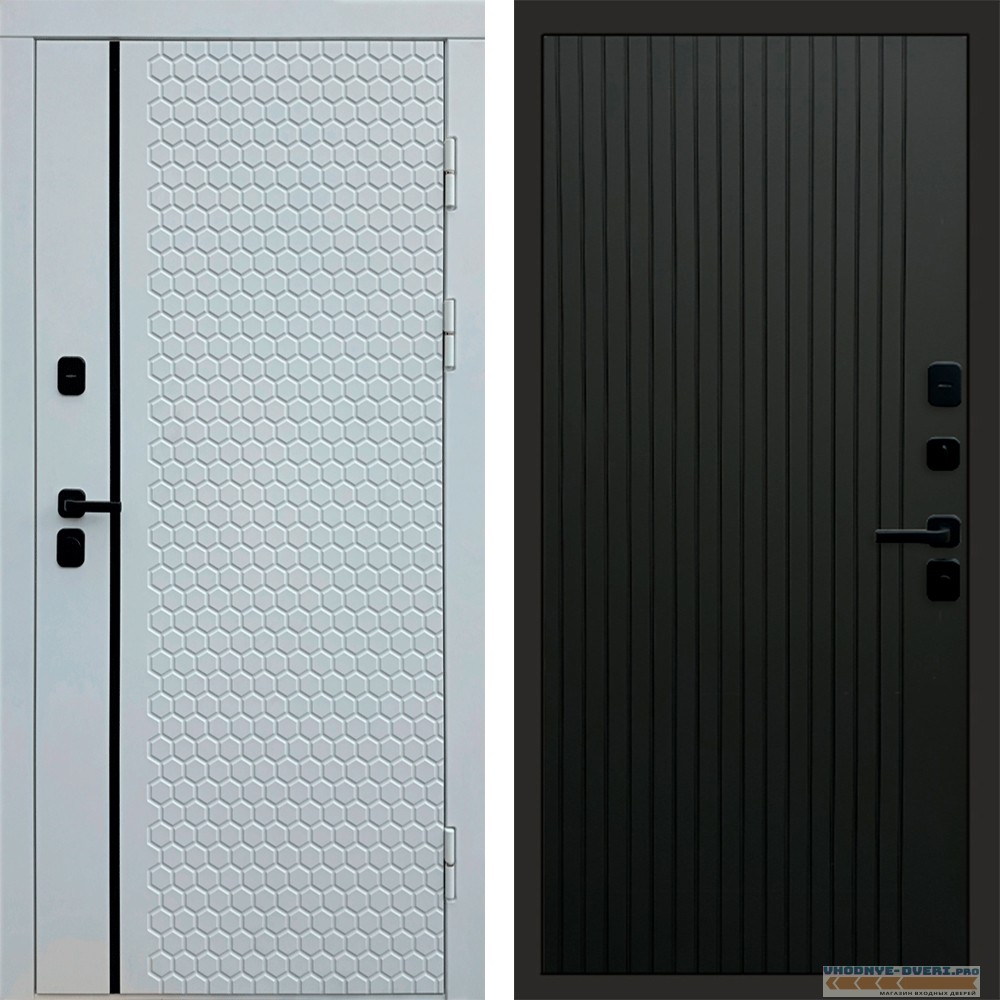 Termo Door White Line Flat Черный кварц