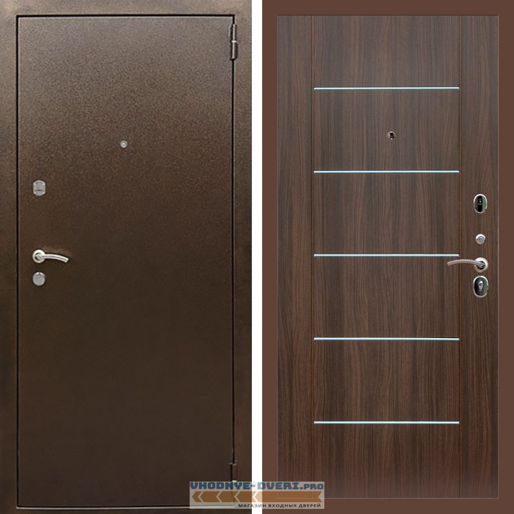 Входная дверь REX (Рекс) 1А Медный антик B03 молдинги эковенге