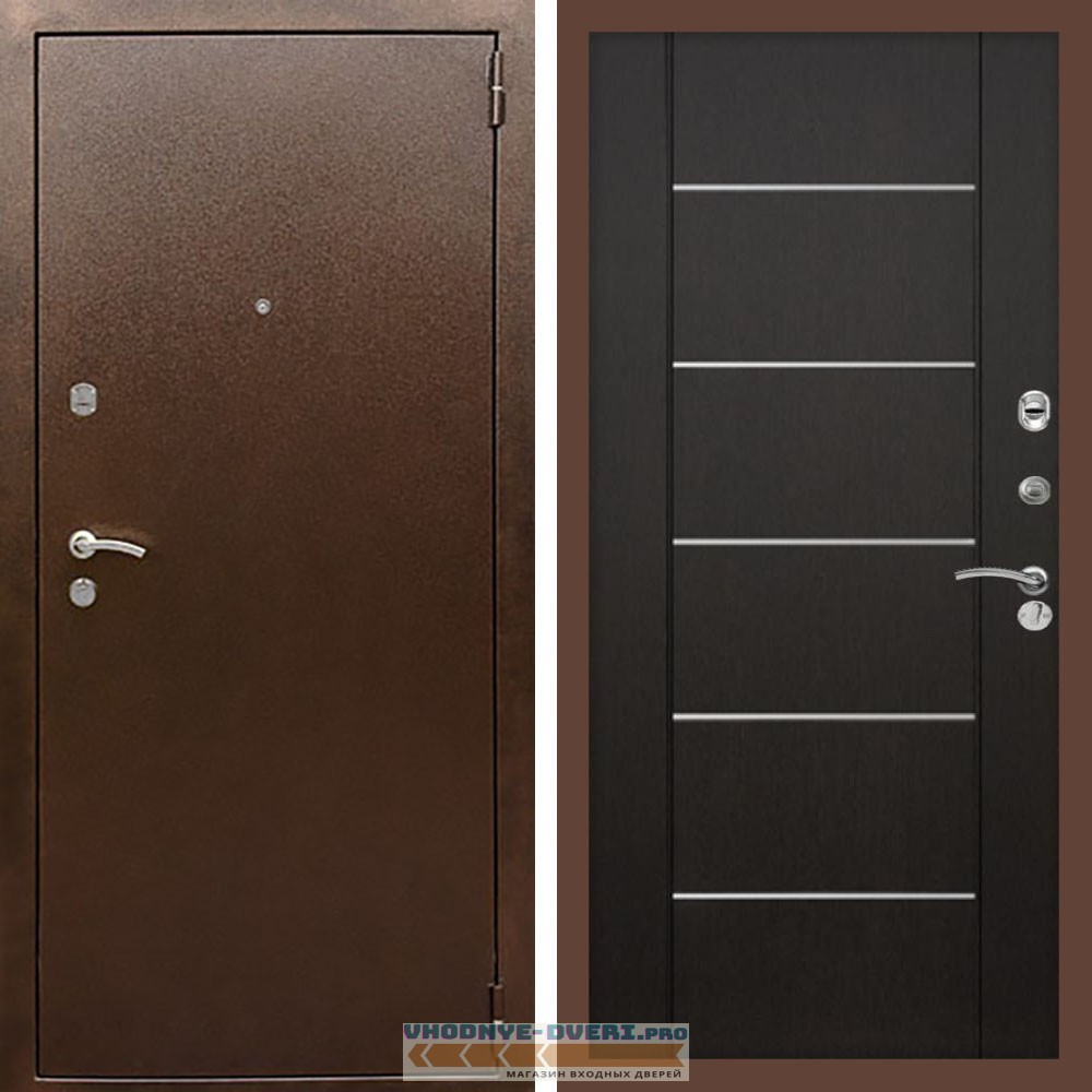 Входная дверь REX (Рекс) 1А Медный антик B03 молдинги венге