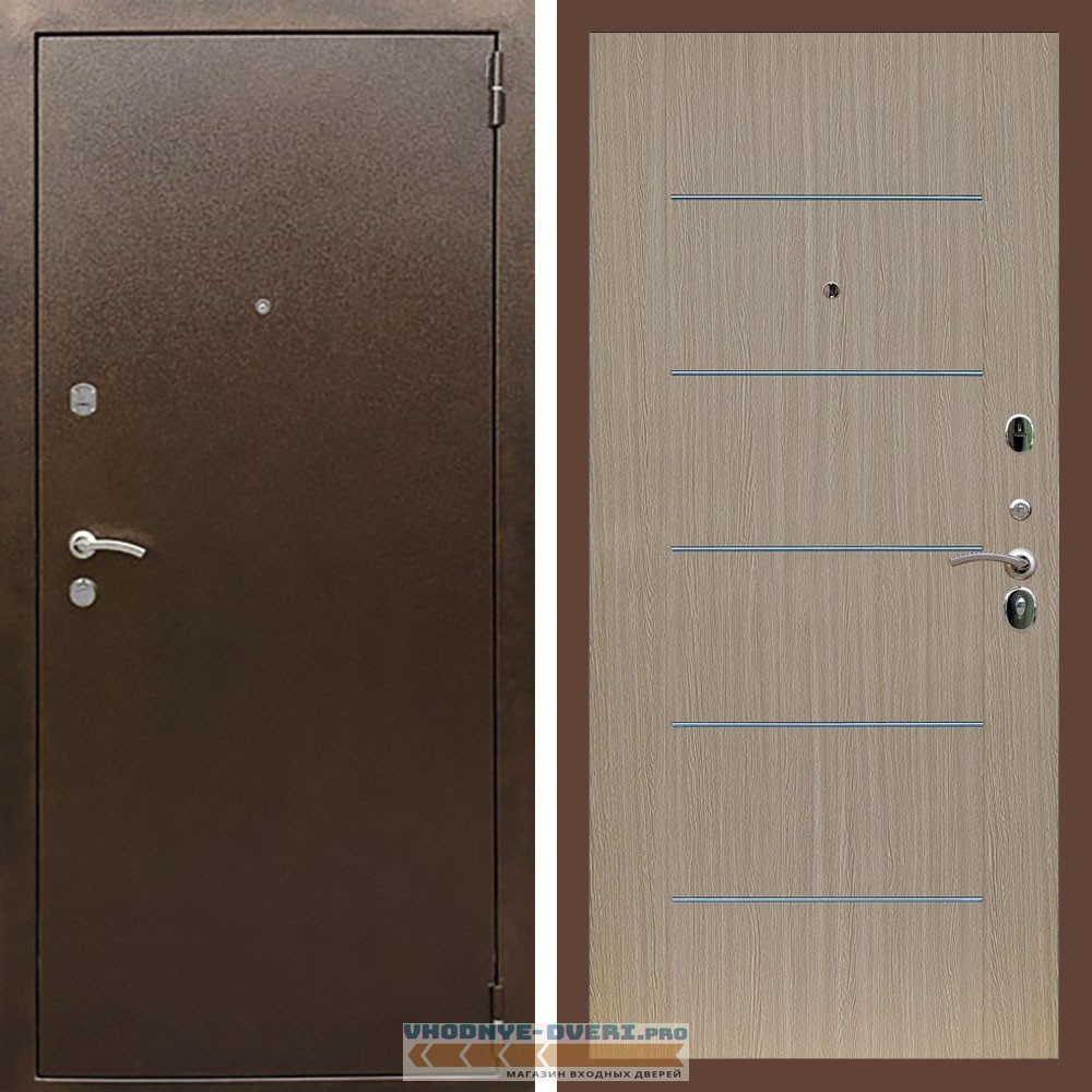 Входная дверь REX (Рекс) 1А Медный антик B03 молдинги венге светлый