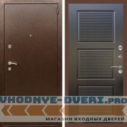 Входная дверь REX (Рекс) 1А Медный антик ФЛ-1 венге