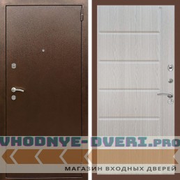 Входная дверь REX (Рекс) 1А Медный антик ФЛ-102 Беленый дуб