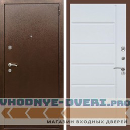 Входная дверь REX (Рекс) 1А Медный антик ФЛ-102 Белый ясень
