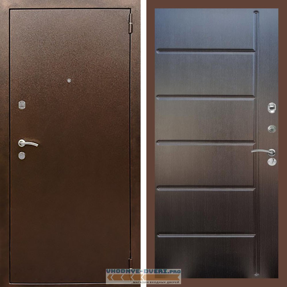 Входная дверь REX (Рекс) 1А Медный антик ФЛ-102 Венге