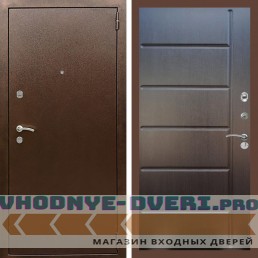 Входная дверь REX (Рекс) 1А Медный антик ФЛ-102 Венге