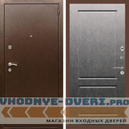 Входная дверь REX (Рекс) 1А Медный антик ФЛ-117 штукатурка графит
